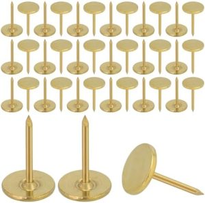 1 Pz Puntine da Disegno, Chiodini per Rivestimenti Dorati con Testa Piatta, Puntine Decorative (Oro, 11Mm X 17Mm)  | Unghie Unghie Unghie