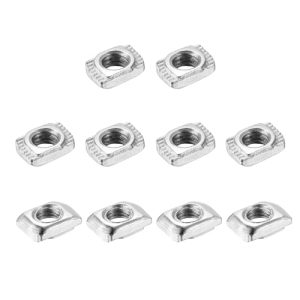 10 Pezzi M4 T Nuts Dado a T Scorrevole Fissaggio in Acciaio al Carbonio Nichelato Mezza Rossa per Accessori Profilo in Alluminio Scorrevole Serie 1515  | T-Nuts T-Nuts T-Nuts