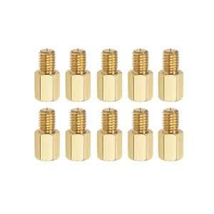 10 Pz Viti Distanziali M6, Distanziali in Ottone Esagonali per PCB, Mantieni l’Altezza Costante, Ottimi per Schede Madri (Tono Oro, 10Mm+8Mm)  | Distanziali e distanziali Distanziali e distanziali Distanziali e distanziali