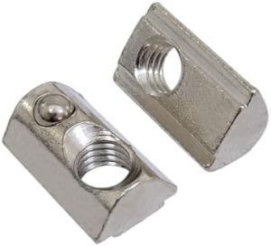 100 Pezzi Dadi a T in Acciaio al Carbonio M8, Dadi a T a Molla, Dadi a Sfera 8 Adatti per Profili in Alluminio Standard Europeo 4040 e 4080 con Scanalature da 8 Mm  | T-Nuts T-Nuts T-Nuts