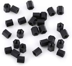 100Pcs Distanziali in Nylon Nero, Distanziale Esagonale Filettato Femmina M3 X Femmina M3 in Pa66 (M3X15)  | Distanziali e distanziali Distanziali e distanziali Distanziali e distanziali