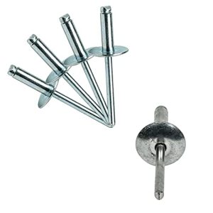 100Pezzi Rivetti Pop in Alluminio con Flangia Grande 3/16″ X 3/4″ Set di Rivetti a Testa Grande in Acciaio con Mandrino Corpo a Cupola per Lavori in Lamiera, Rivetti in Alluminio per Barche, Rivetti Pop Lunghi  | Rivetti Rivetti Rivetti