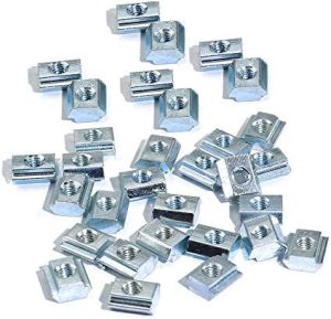 100Pz 20 Serie T Dadi Scorrevoli Dadi a Martello Blocchi Quadrati Dadi M5 T per Profili in Alluminio 2020 Slot a T 6Mm (M5)  | T-Nuts T-Nuts T-Nuts