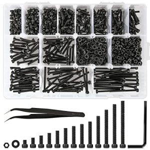 1023 Pz Assortimento di Viti Metriche M3 in 13 Lunghezze da 4 mm a 40 mm, Viti, Dadi e Rondelle in Acciaio Legato 12.9, Viti a Testa Esagonale, Kit di Dadi e Viti Nere  | Set di assortimento di viti e bulloni Set di assortimento di viti e bulloni Set di assortimento di viti e bulloni