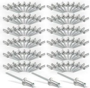 120 Pezzi Rivetti Sordi in Acciaio Inossidabile 1/8″ X 3/8″, Kit Assortimento Rivetti a Flangia, Rivetti Pop Resistenti  | Rivetti Rivetti Rivetti