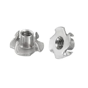 1/4″-20 T-Nut 50Pz 304 Acciaio Inossidabile 4 Prong T-Nuts per Arredamento, Lavorazione del Legno e Cabinetti con Inserimento Filettato  | T-Nuts T-Nuts T-Nuts