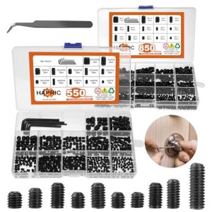 14 Pezzi Set di Viti a Testa Esagonale Metriche e SAE Kit di Viti a Testa Esagonale in Acciaio Legato 12.9 con Rivestimento in Zinco Nero (M3-M8, 1/8″-4 a 5/16″-18)  | Viti Viti Viti