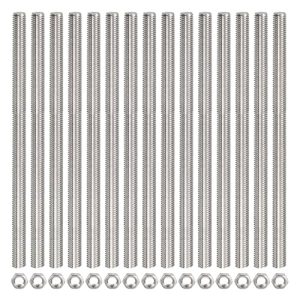 15 Pezzi Barra Filettata Completa M8 X 350Mm con 15 Pezzi Dadi Esagonali, Passo Filettato di 1.25Mm, Barre Filettate in Acciaio Inossidabile 304 con Filettatura Destra  | Barre filettate e bulloni Barre filettate e bulloni Barre filettate e bulloni