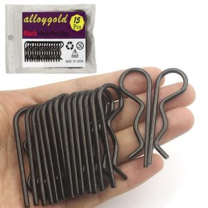 15 Pezzi Clip per Perne da Traino Heavy Duty, Clip R, Perne a Cotter, Zincato Nero, Filo di Ritenzione a Molla, Pinze per Capelli Grandi per Rimorchi, Trattori, Carrelli Mower, Clip per Pin di Camion, Forte Tensione della Molla M3X6Mm  | Spilli Spilli Spilli