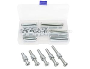 15 Set di Inserti Filettati 5/16×15Mm e Assortimento di Dadi e Bulloni, Dado Flangiato a Vite con Incastro Esagonale per Mobili (Con Bullone), 5 Misure, Acciaio al Carbonio (Zincato), Argento  | Set di assortimento di dadi e bulloni Set di assortimento di dadi e bulloni Set di assortimento di dadi e bulloni