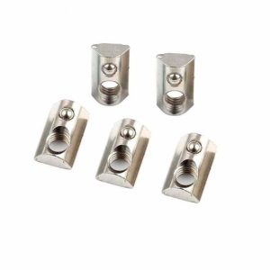 1Pz T-Nut in Acciaio Silver 1/4-2 con Molla a Sfera, Adatto per Profilo di Estrusione in Alluminio Serie 11 o 1 Pollice, Fissaggi  | Noci Noci Noci