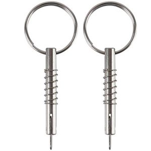 2 Pezzi Pin di Rilascio Rapido con Camma a Caduta e Molla, Diametro 1/4″ (6,3 mm), Lunghezza Utilizzabile 1,3″ (33 mm), Lunghezza Totale 2″ (51 mm), Acciaio Inossidabile 316 Completo, Pin per Tenda Bimini, Ferramenta Marina  | Spilli Spilli Spilli