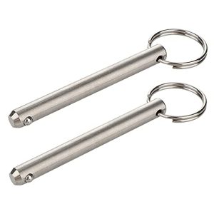 2 Pezzi Pin di Rilascio Rapido Lungo, Diametro 3/8″ (9,5 Mm), Lunghezza Utilizzabile 3″ (76 Mm), Lunghezza Totale 3,6″ (92 Mm), Acciaio Inossidabile 316 Completo, Pin per Tenda Bimini, Ferramenta Marina  | Spilli Spilli Spilli