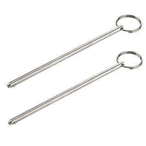 2 Pezzi Pin di Rilascio Rapido Lungo, Diametro 6 Mm, Lunghezza Utile 146 Mm, Lunghezza Totale 16 Mm, Acciaio Inossidabile 316 Completo, Pin per Tenda Bimini, Ferramenta Marina  | Spilli Spilli Spilli