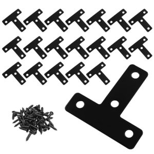 2 Pezzi Staffa Piatta a Forma di T Nera 5Mm X 5Mm (2″ X 2″) Staffa a T Piatta, Piastre di Riparazione a Forma di T di Alta Qualità con Viti per Telaio, Mobili e Armadi.  | Apparecchio ortodontico Apparecchio ortodontico Apparecchio ortodontico