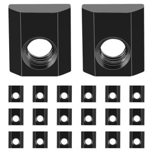 20Pz Dado T a Fessura 5/16-18 con Foro Centrato 0,79X0,71X0,28In Dadi Scorrevoli per Estrusioni a T per Macchine da Falegnameria Tavoli Strumenti Acciaio al Carbonio Nero  | T-Nuts T-Nuts T-Nuts