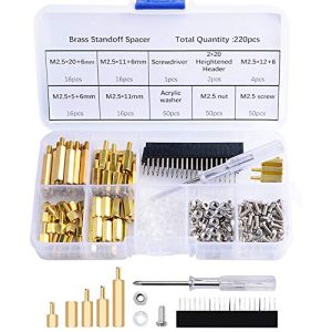 220Pezzi Distanziali M2.5 Rame Spaziatore Colonna Esagonale Viti Dadi Assortimento Kit Con Scatola, Maschio-Femmina Per Raspberry Pi, Con Rondella Acrilica Cacciavite  | Distanziali e distanziali Distanziali e distanziali Distanziali e distanziali