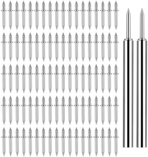 25 Pz Chiodi a Testa Doppia per Battiscopa, Chiodi a Testa Doppia, Viti Invisibili e Strumento Specifico per Manicotto per Chiodi, Chiodi per Battiscopa Senza Giunture con Zoccolo in Legno Massello.  | Unghie Unghie Unghie