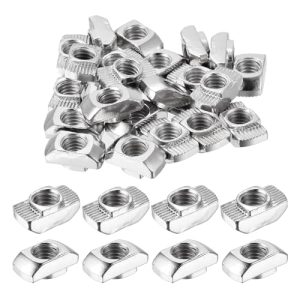 25Pz M8 T Nuts Dado Scorrevole in T Fissaggio in Acciaio al Carbonio Nichelato Mezza Rota Scorrevole Accessori per Profilo in Alluminio per Larghezza della Fessura 10Mm Serie 4040  | T-Nuts T-Nuts T-Nuts