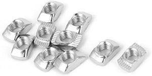 33 Serie 5-Pack M6 T-Nuts, Dadi a T in Acciaio al Carbonio Nichelato a Mezza Ronda per Profilo in Alluminio con Fessura da 8Mm, Accessori per Slot Scorrevole  | T-Nuts T-Nuts T-Nuts