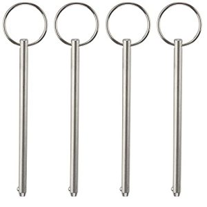 4 Pezzi Perni a Rilascio Rapido Lunghi, Diametro 1/4″ (6,3 Mm), Lunghezza Totale 4-3/4″ (12 Mm), Lunghezza Utilizzabile 4,13″ (15 Mm), Acciaio Inossidabile 316 Completo, Perno per Tenda Bimini, Accessori Marini  | Spilli Spilli Spilli