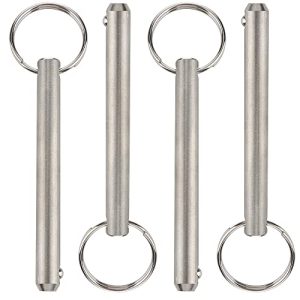 4 Pezzi Perno a Rilascio Rapido Lungo, Diametro 3/8″ (9,5 Mm), Lunghezza Utile 3″ (76 Mm), Lunghezza Totale 3,6″ (92 Mm), Acciaio Inossidabile 316 Completo, Perno per Tenda Bimini, Ferramenta Marina  | Spilli Spilli Spilli