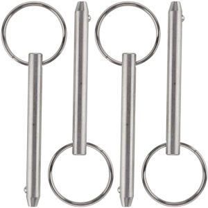 4 Pezzi Pinze a Rilascio Rapido, Diametro 1/4″ (6,3 Mm), Lunghezza Totale 2,56″ (65 Mm), Lunghezza Utilizzabile 2″ (51 Mm), Acciaio Inossidabile 316 Completo, Pin per Tenda Bimini, Ferramenta Marina  | Spilli Spilli Spilli