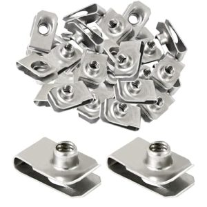 40 confezioni di dadi U in acciaio inox regolari estrusi da 1/4″ – 20, dadi a clip U, dadi a forma di U, dadi U, fasteners a forma di U.  | Noci Noci Noci