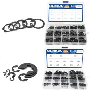 480 Pezzi Anelli di Ritenzione C-Clip Kit di Assortimento + 395 Pezzi Anelli di Ritenzione E-Clip Set di Assortimento (Acciaio al Carbonio)  | Anelli di ritenzione Anelli di ritenzione Anelli di ritenzione