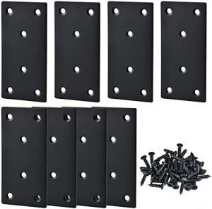 8 Pezzi Supporti Dritti Neri, 3,94 X 1,97 Pollici Staffa in Legno, Piastre di Riparazione Piatte Dritte con Viti di Montaggio, Staffa di Fissaggio per Legno, Mensole, Armadi, Spessore 2Mm (Nero)  | Apparecchio ortodontico Apparecchio ortodontico Apparecchio ortodontico