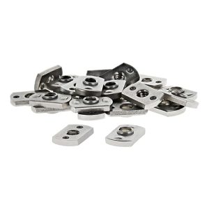 8020, 3686, Dadi a T economici in acciaio inox 15 Serie Ss 1/4-20 centrati per estrusioni in alluminio da 1,5″ (confezione da 25)  | T-Nuts T-Nuts T-Nuts