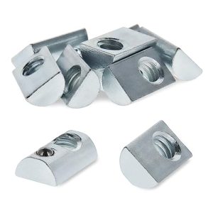 8020, 3923, 10 Serie 1/4-20 Dado a Rullino in Acciaio con Molla a Sfera – Accessori per Slot a T per Estrusione in Alluminio – Dadi Hardware (10)  | T-Nuts T-Nuts T-Nuts