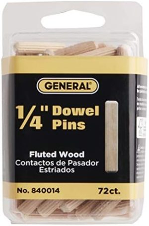 840014 Dowel Pins in Legno Fluted da 1/4 di Pollice, Confezione da 72 (Confezione da 1)  | Spilli Spilli Spilli