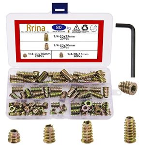 8Pz 1/4″-2X1Mm/15Mm/2Mm/25Mm Inserti Filettati in Lega di Zinco per Viti da Mobili, Set di Connettori con Vite a Esagono, Assortimento di Inserti Flangiati per Fissaggi in Legno  | Set di assortimento di dadi e bulloni Set di assortimento di dadi e bulloni Set di assortimento di dadi e bulloni