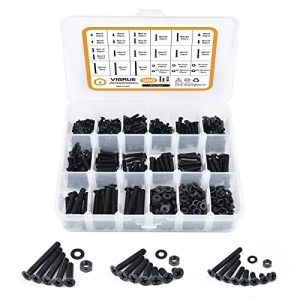 900 Pz Viti a Testa Piatta Phillips M3 M4 M5, Dadi e Rondelle, Kit di Assortimento, Acciaio Legato con Ossido Nero, Filettatura Completa, Viti Nere a Testa Svasata Assortite  | Set di assortimento di viti e bulloni Set di assortimento di viti e bulloni Set di assortimento di viti e bulloni