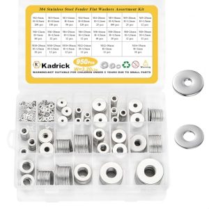 950 Pz Kit Assortimento di Grandi Rondelle e Piccole Rondelle Piatte, 22 Dimensioni Diverse (M2-M14) Rondelle Metalliche per Viti/Bulloni, Ideale per Fai da Te, Acciaio Inossidabile 304  | Rondelle per hardware Rondelle per hardware Rondelle per hardware