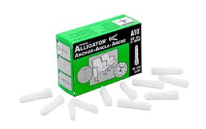 Ancora a incasso Alligator A10, in polipropilene, Made in USA, per dimensioni di fissaggio da #10 a #18 (confezione da 50)  | Ancora Ancora Ancora