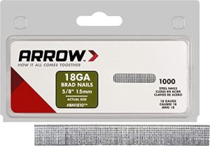 Bn1810Cs Chiodi in Acciaio da 18 Gauge per Modanature, Armadi, Strutture, Rivestimenti e Finiture, Sicuri da Utilizzare con Sparachiodi Elettrici o a Batteria, Acciaio, 5/8 Pollici, 1000 Pezzi (Confezione da 1)  | Unghie Unghie Unghie