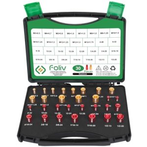 Controllo Filettatura Dadi e Bulloni, 30 Pezzi Gauge Filettatura SAE e Metri, 17 Pollici e 13 Metrici per Controllare Rapidamente la Dimensione dei Bulloni e la Filettatura, Colore Rosso e Oro  | Set di assortimento di dadi e bulloni Set di assortimento di dadi e bulloni Set di assortimento di dadi e bulloni