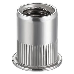 Dado Rivetto 1/4″-20 UNC 100 Pz Inox 304 Finitura Testa Piana Rivnut Inserti Filettati Dado Corpo Rigato  | Noci Noci Noci