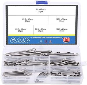 Glarks 15Pezzi 34 Clip di Fissaggio in Acciaio Inossidabile con Cotter Pin – Kit di Assortimento di Fissaggi  | Spilli Spilli Spilli