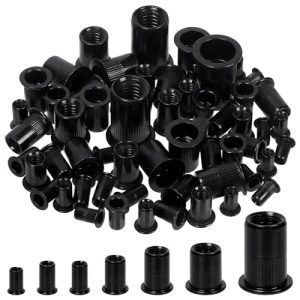 Glarks 1Pcs Kit di Rivet Nuts 5/16"-18Unc in Acciaio al Carbonio Placcato Zinco Nero, Inserti Filettati Flat Head Rivnut, Set Assortito di Rivet Nuts  | Inserti filettati Inserti filettati Inserti filettati