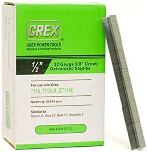 Graffette Galvanizzate Grex C8 22 Gauge, 3/8 Pollici di Corona, Lunghezza 1/2 Pollice (1, Per Scatola)  | Forniture per ufficio Forniture per ufficio Forniture per ufficio