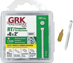 Grk White, 8, 772691176288 Viti di fissaggio 17628 Rt Composito #8 X 2 Viti 1Ct, 1 Confezione  | Elementi di fissaggio accorpati Elementi di fissaggio accorpati Elementi di fissaggio accorpati