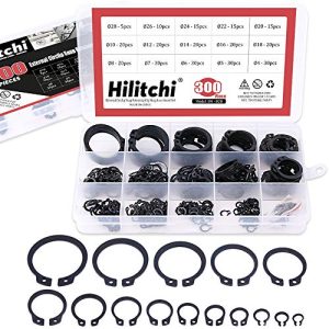 Hilitchi Set di 3 Pezzi [15 Misure] Anelli di Ritenzione a Scatto in Acciaio Legato Assortimento di Clip Esterne  | Anelli di ritenzione Anelli di ritenzione Anelli di ritenzione