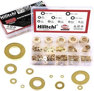 Hilitchi Set di Assortimento di Rondelle Piatte in Ottone da 35 Pezzi [1 – Dimensione] – M2 M2.5 M3 M4 M5 M6 M8 M1 M12 M14  | Rondelle per hardware Rondelle per hardware Rondelle per hardware