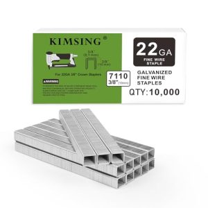 Kimsing 22 Gauge 71 Serie Graffette per Imbottitura Galvanizzate da 3/8 Pollici con Corona da 3/8 Pollici e Lunghezza Gamba, Graffette in Filo Sottile, Fissaggi per Graffettatrice, Pistola per Graffette (1 Scatola)  | Forniture per ufficio Forniture per ufficio Forniture per ufficio