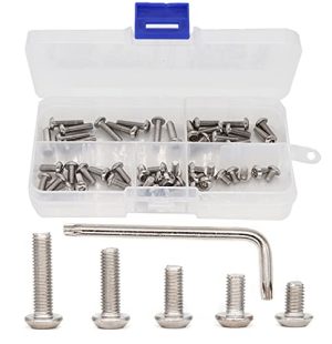 Kit assortimento di 50 viti di sicurezza a testa tonda Torx M5-0.8Mm con chiave T25, in acciaio inossidabile, M5X8Mm/10Mm/12Mm/16Mm/20Mm, viti a prova di manomissione.  | Set di assortimento di viti e bulloni Set di assortimento di viti e bulloni Set di assortimento di viti e bulloni