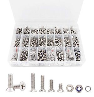 Kit di assortimento di 1020 pezzi di viti a testa cilindrica Phillips M3 M4 M5 M6, bulloni, dadi e rondelle, acciaio inossidabile 304, colore argento.  | Set di assortimento di viti e bulloni Set di assortimento di viti e bulloni Set di assortimento di viti e bulloni