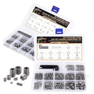 Kit di Assortimento di 115 Viti, Viti in Acciaio Inossidabile Metriche Standard e SAE, Viti a Testa Allen a Esagono per Fissaggi di Bagno, Barra per Asciugamani (M3-M8, 1/8″-4 a 5/16″-18)  | Viti Viti Viti